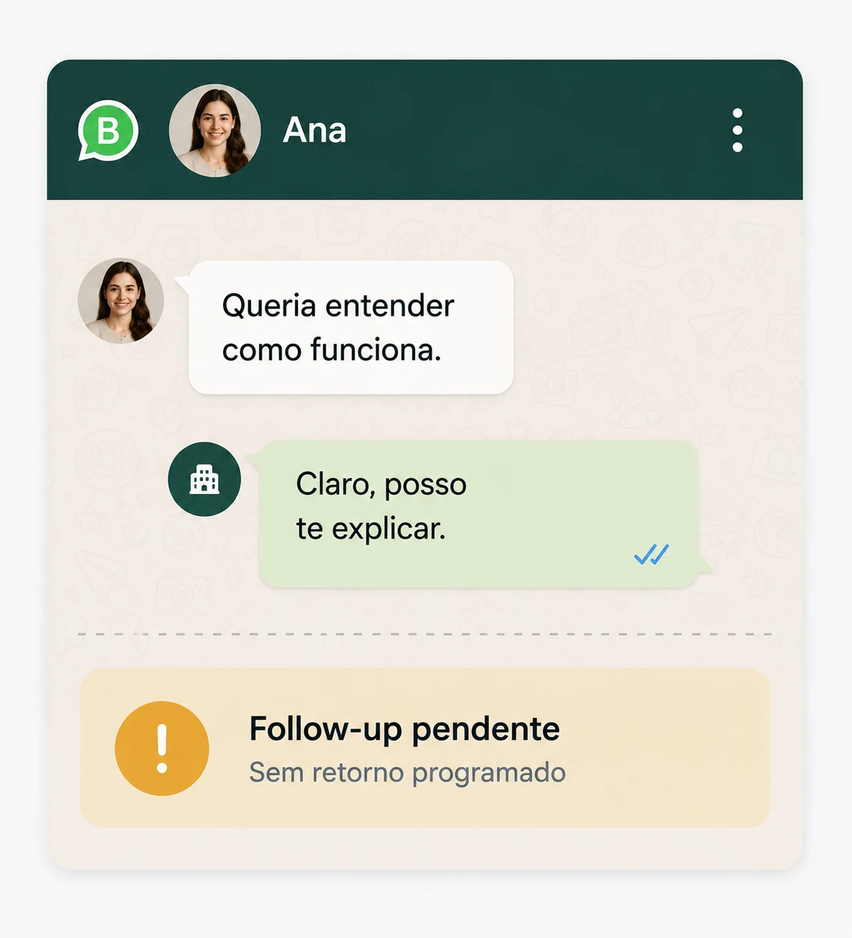 Conversa interrompida sem retomada
